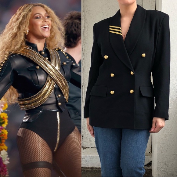 Vintage Jackets & Blazers - EUC Vintage Casual Corner Black/gold blazer